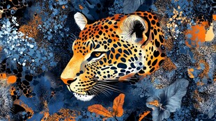 豹纹艺术插画的野性魅力