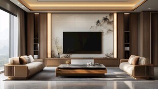 现代中式风客厅优雅设计