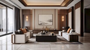 现代中式风格客厅室内设计