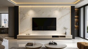 现代简约风客厅电视背景墙