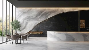 现代风大理石装饰接待区