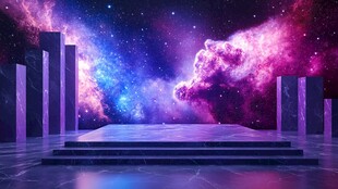 梦幻星空舞台背景空间