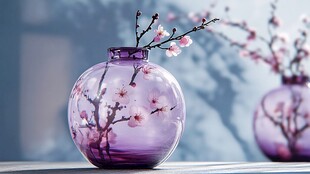 紫瓶插粉梅 雅致中式美