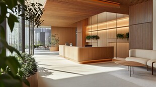 现代简约风格的办公接待区