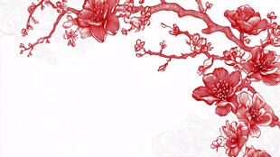 红墨梅花枝 中式优雅韵