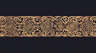 中式古典金色花纹装饰图案