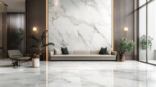 现代大理石客厅优雅场景