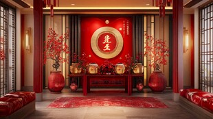 中式喜庆厅堂 华美传统布置