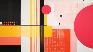 几何抽象艺术多彩画作