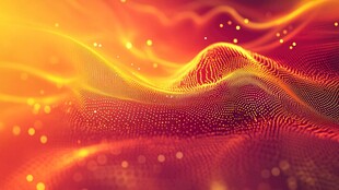 炫彩流动的粒子波浪背景