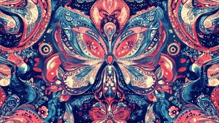 梦幻蝴蝶民族风图案设计