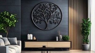 现代客厅的树形艺术装饰