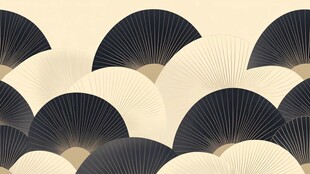 折扇图案背景 雅致东方风