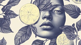 柠檬叶间的神秘女性面孔