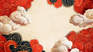 中式云纹边框背景图