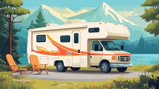 湖畔山林间的房车惬意时光