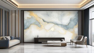 现代轻奢风客厅艺术背景墙