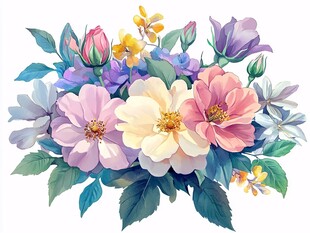 多彩花卉插画