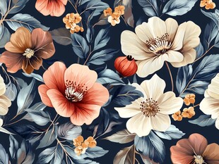 复古花卉图案背景纹理