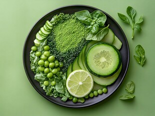 绿色清新蔬菜拼盘