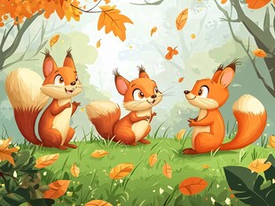 三只松鼠的秋日欢乐时光