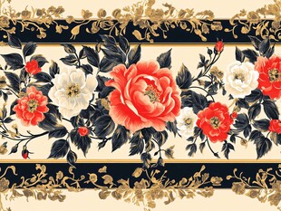 花卉锦纹复古装饰图案