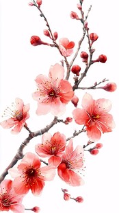 粉色桃花枝