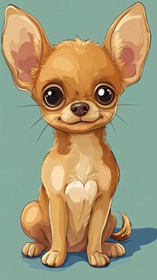 可爱吉娃娃插画形象