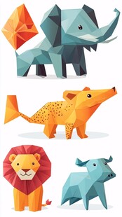 折纸风野生动物形象展示