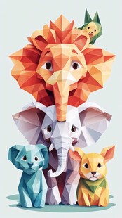 折纸动物们的欢乐小聚会