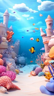 梦幻海底城堡与多彩生物