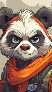 帅气熊猫战士形象