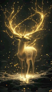 梦幻发光神鹿 奇幻氛围满满
