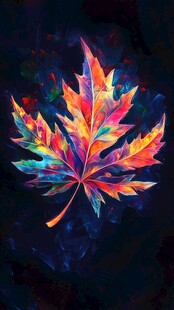 梦幻炫彩枫叶艺术图像
