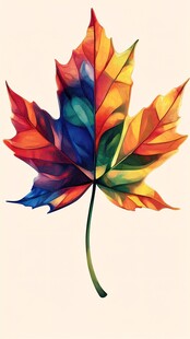 多彩枫叶插画