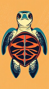 卡通海龟插画