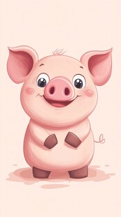 可爱小猪插画