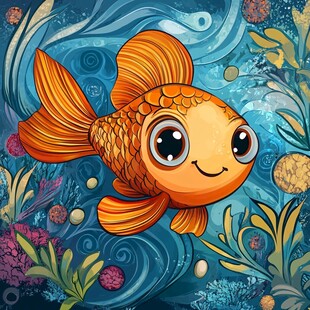 欢乐金鱼畅游海底世界