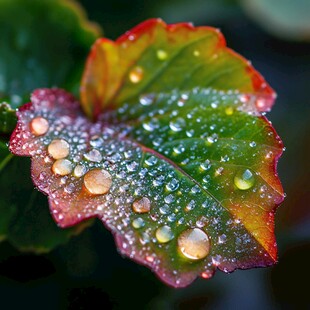 带露彩叶 自然的晶莹之美