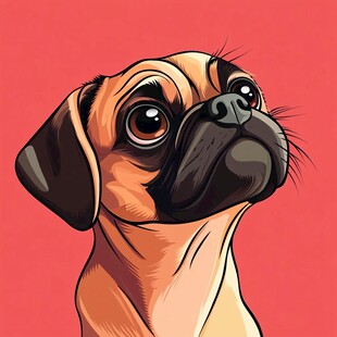 可爱巴哥犬的萌趣头像