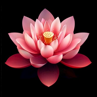 盛开的粉色立体莲花图案