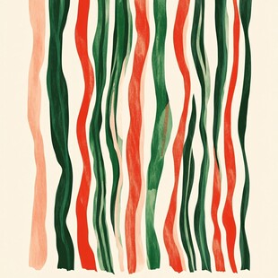 彩色波浪条纹抽象图案