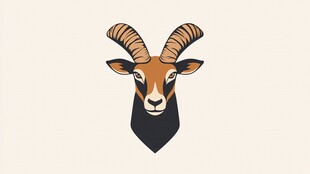 羚羊头部插画