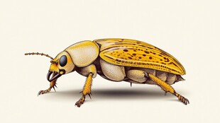黄色斑点甲虫插画