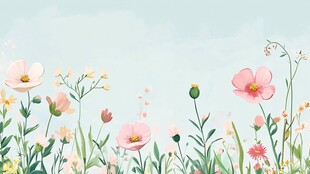 春日烂漫花卉背景图