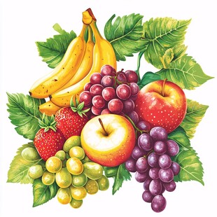 缤纷水果组合插画