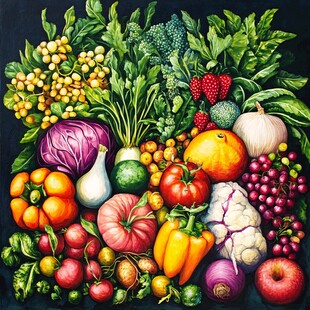 缤纷多彩的新鲜蔬果集合