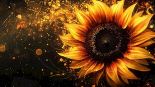 梦幻金色向日葵背景图