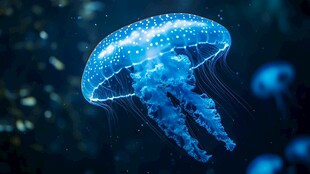 梦幻蓝水母 海洋灵动之美