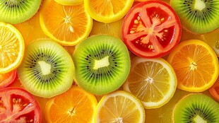 多彩鲜果切片图